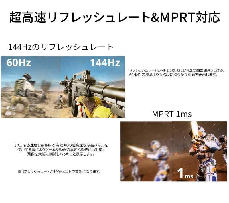 JAPANNEXT 21.5インチ ゲーミングモニター 144Hz 1ms フルHD 1920x1080解像度 TN パネル ディスプレイ (HDMI/DisplayPort/VESA対応/ブルーライトカット / 視野角170°) JN-T215FLG1