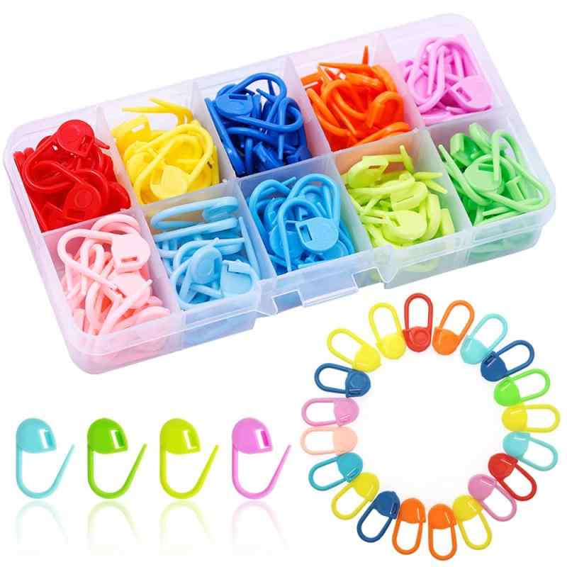 【LAXIR】段数マーカー 編み物 ステッチマーカー プラスチック 段数リング カラフル 編み物 マーカー ..