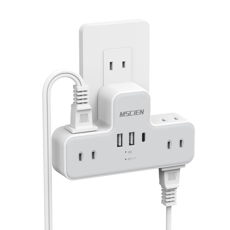 IBM - Mscien usb コンセント 電源タップ 1個usb-c 2個usb-a 6個AC口 コンセントタップ 雷ガード 分岐 たこあしコンセント スイングプラグ マルチタップ タコ足配線 直挿し おしゃれ ホワイト