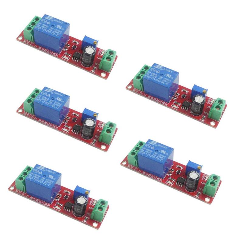 KKHMF 5個 NE555 DC 12V 遅延タイマー リレー パワーモジュール 自動車電気的遅延 調整可能 0～10秒 DIY