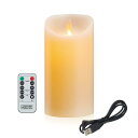 AnnTec LEDキャンドルライト USB充電式 リモコン搭載 ロウソク インテリアライト 本物の炎のようにゆらめく 暖色光 火を使わない クリスマス パーティー 結婚式 誕生日 室内 室外飾り 安全 省