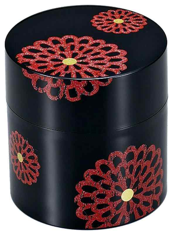 Hakoya たつみや(Tatsumiya) 茶筒 花紋 ブラック