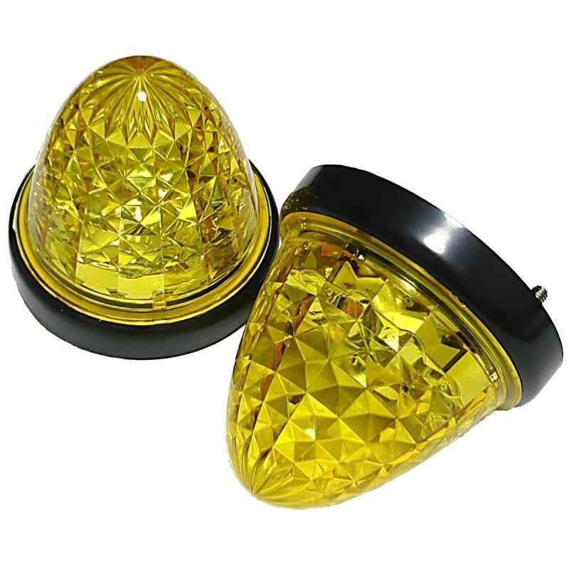 Customize（カスタマイズ） 24V トラック用 LED マーカーランプ サイド マーカー クリスタルカット仕様 16LED 汎用 イエロー/レッド/ホワイト/アンバー 各色