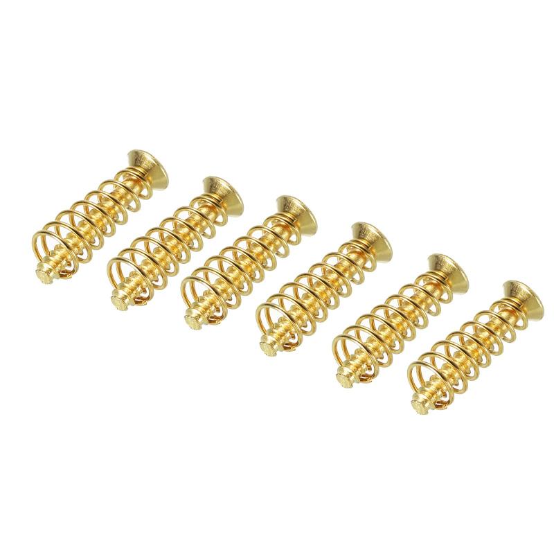 PATIKIL ギターピックガード 取り付け用ネジ スプリング付き M3x22mm ネジ シングルコイル ピックアップリング 取り付けネジ 電子ギター用 ゴールド 6個入りギターピックガードの取り付けネジは、主にほとんどのギターとベースピックアップに適したピックアップフレームを固定するために使用されています。ここで提供しているギターピックアップ取付ネジのサイズは:素材: 金属; カラー: ゴールド; 系径: M3; ネジ長さ: 13 mm;全長: 22mmピックガード取り付けネジは金属製で、耐久性、耐食性に優れ、錆びないほか、軽量で脆くなりにくいという利点があります。取り付け、取り外しが容易で、主にピックアップの取り付け、高さ調整に使用されます。ネジをピックアップの取り付け穴に合わせ、バネをネジに乗せ、ネジを締めます。