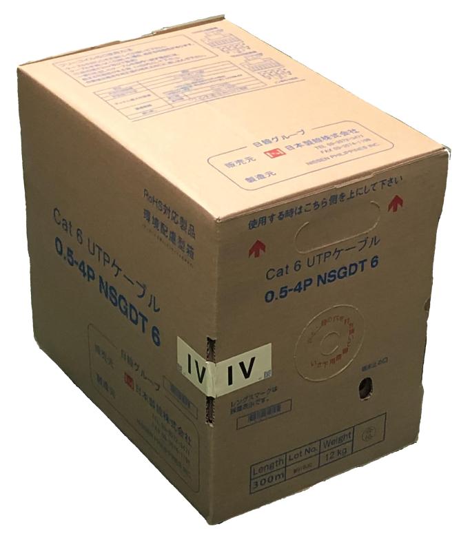 パグハグの日本製線 Cat6 LANケーブル（300m巻き） NSGDT6 0.5mm-4P｜アングル2