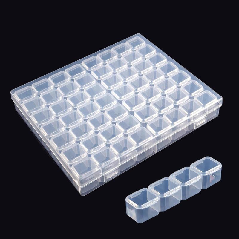 小分けケース ビーズケース 小物ケース クリアケース ダイヤモンドアートツール 透明 独立 ビーズ収納 ネイルケース ジュエリー 64分割 収納ケース