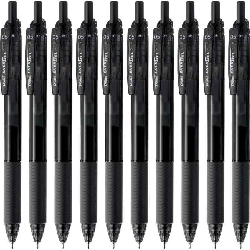 Other - ぺんてる ボールペン ゲルインキ エナージェル エス 0.5mm ブラック軸 BLN125-A 黒 10本