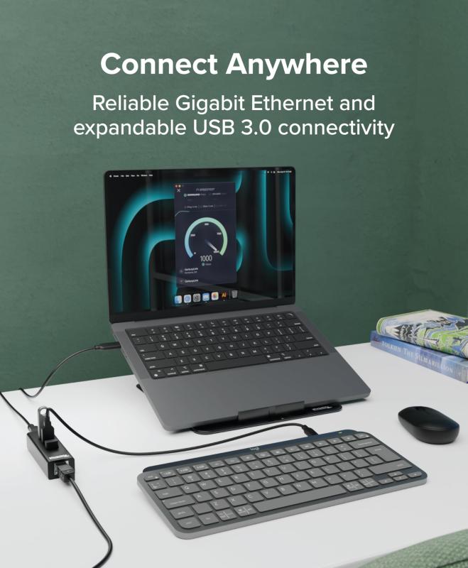 Plugable USB 3.0 ハブ バスパワー 3ポート 有線 LANイーサネット USB-C 対応 Windows macOS Linux ChromeOS 互換（USB-C ケーブル、USB Type-A ケーブル付）