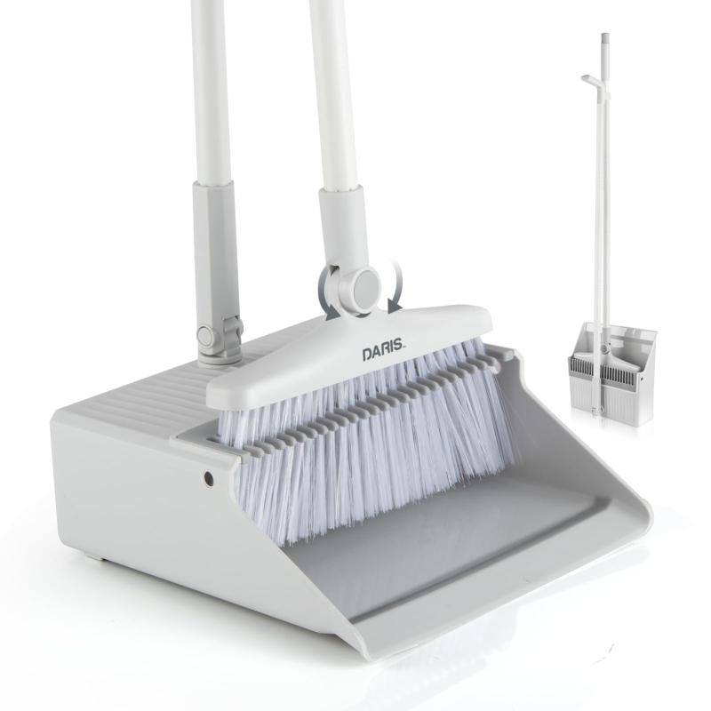 DARISHM ほうき ちりとり セット自立式 箒 塵取り 収納便利 室内 屋外 ベランダ 玄関 掃除