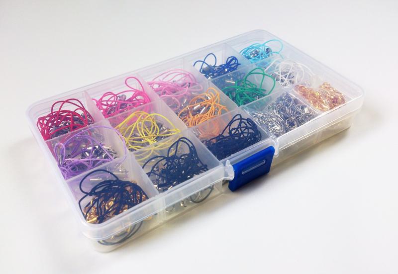 カニカン 付き 携帯 ストラップ 13色 130本 セット 収納 ケース 付き [丸カン 5mm 付属](3)