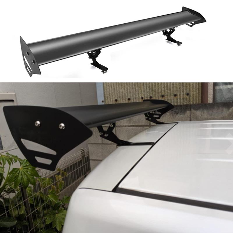 Rakuten - VEHSUN リアウイング 長さ112cm ハッチバック汎用 リアスポイラー GT ウイング スポイラー 穴開け不要 ルーフスポイラー アジャスタブル トランクスポイラー ウイングスポイラー 調整可能 レー