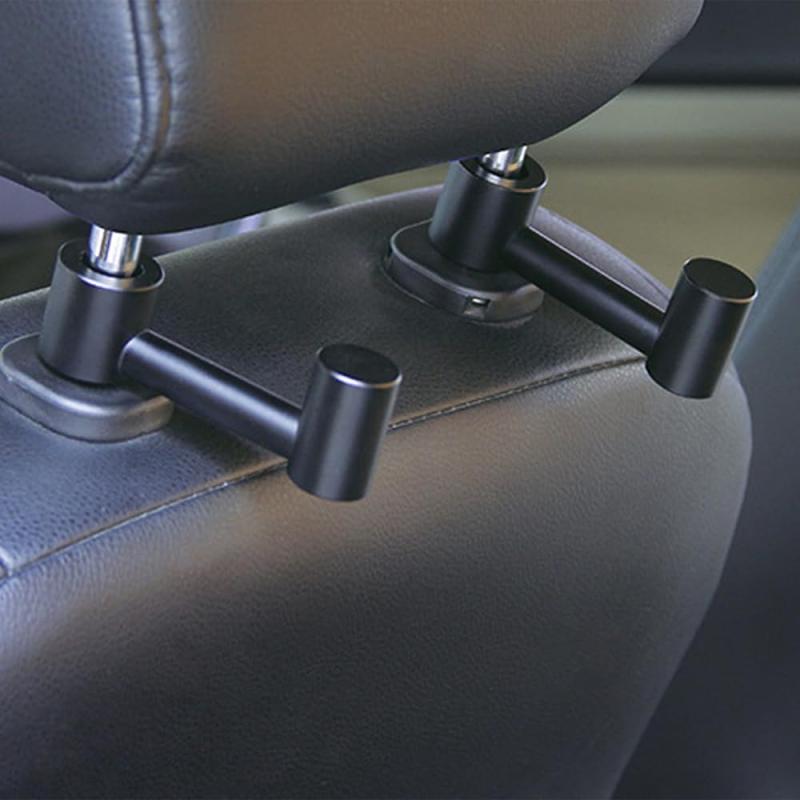 COOLBOTANG 車用シートフック 2個セット 車用フック アルミニウム合金 ヘッドレストフック 自動後部座席フック 車内収納フック 回転可能 取り付けが簡単 荷物 傘 ゴミ袋などにけ