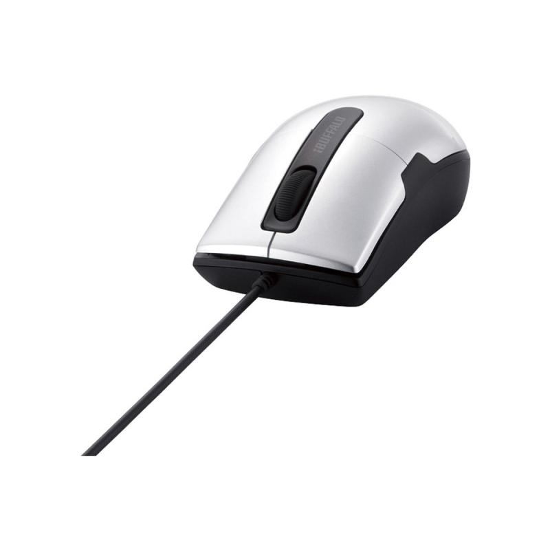 BUFFALO 有線BlueLEDマウス 静音/3ボタン/Sサイズ BSMBU26SSシリーズ