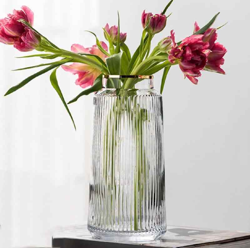 Rakuten - ガラスの花瓶 透明 花器 フラワーベース 大 ボトル アレンジ インテリア 水栽培 生け花 造花 おしゃれ シンプル