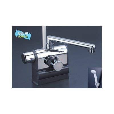 KVK デッキ形サーモスタット式シャワー 左ハンドル仕様 (190mmパイプ付) KF3008L グレー