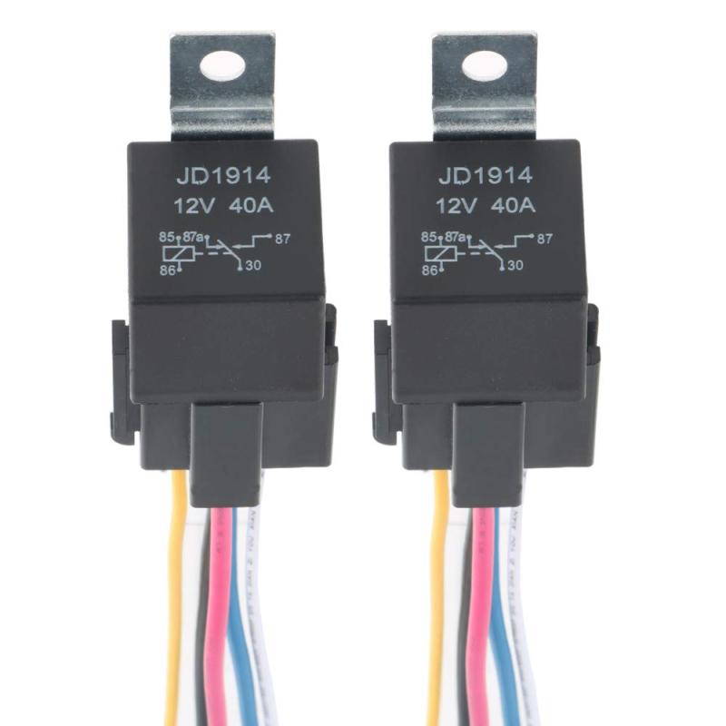 樂天商城 - GTIWUNGリレー 5極 DC12V 40A ヒューズ On/Off SPDTリレーソケットプラグ 5線 黒