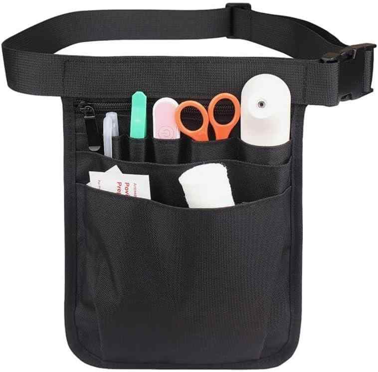 Rakuten - QULIT MYUROSI ウエストポーチ 仕事用 軽量 ウエストバッグ 保育 工具袋 エプロンバッグ 小物入れ 多機能ポケット ベルト付（ブラック）1