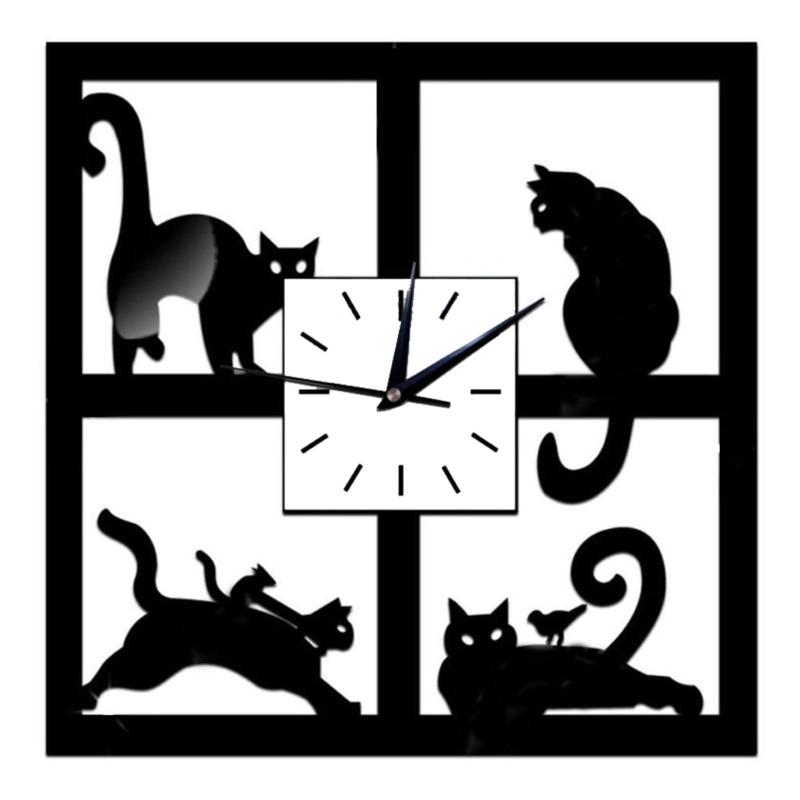 樂天商城 - PIENSE 壁掛け時計 時計 壁掛け 掛け時計 猫 ネコ 北欧 アンティーク インテリア アナログ