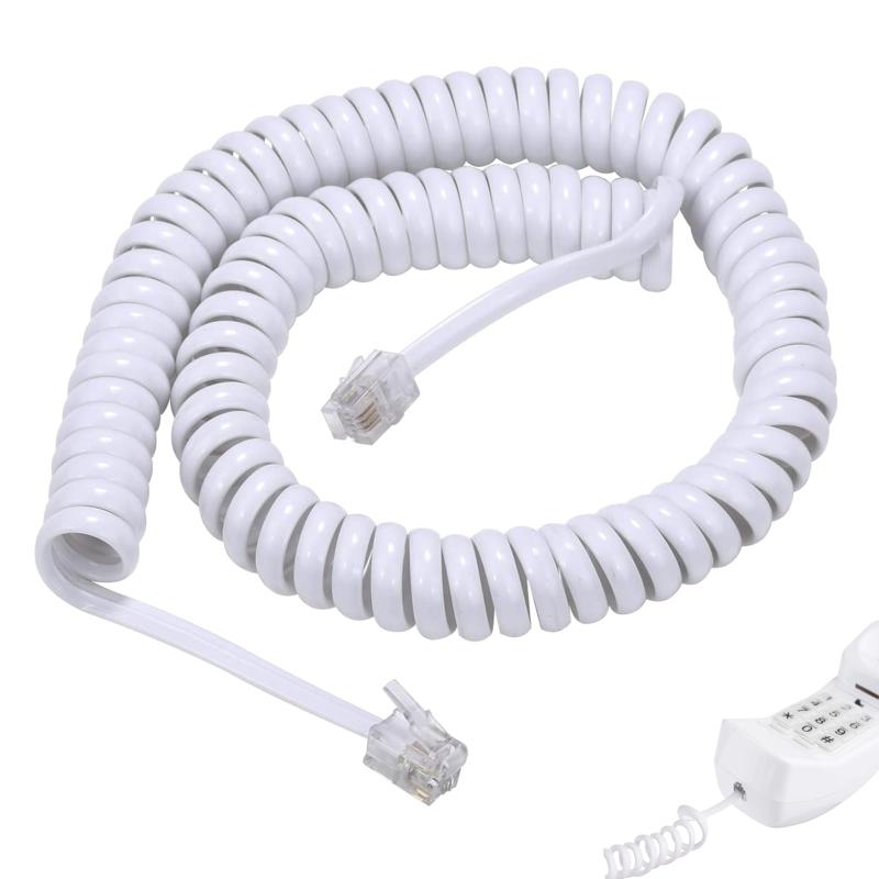SensaBliss 電話受話器コード 受話器用カールコード 最長 290cm 電話延長ケーブル モジュラーケーブル ..