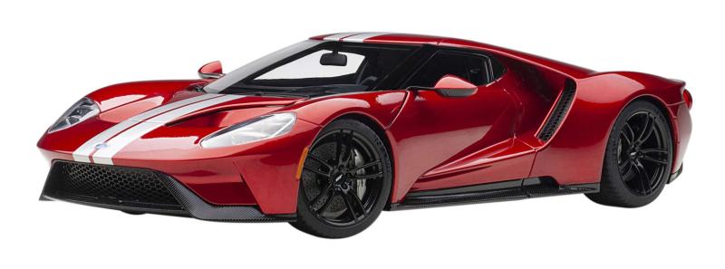樂天商城 - オートアート(AUTOart) 1/18 フォード GT 2017 メタリック・レッド/シルバー・ストライプ 完成品