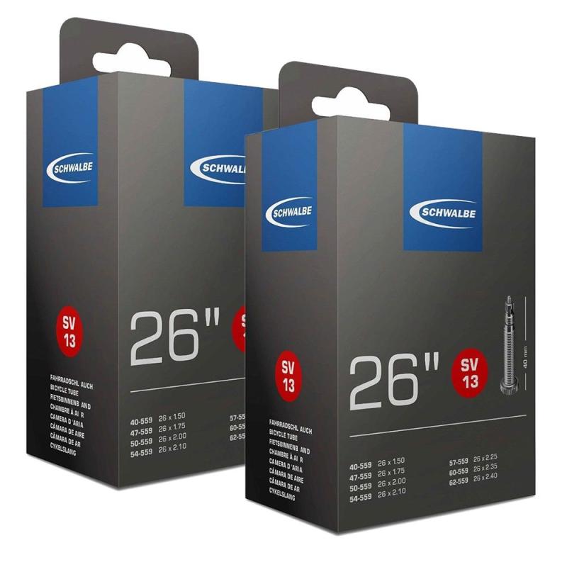SCHWALBE(シュワルベ) 26×1.50/2.40用チューブ 仏式バルブ 13SV 2本セット [並行輸...