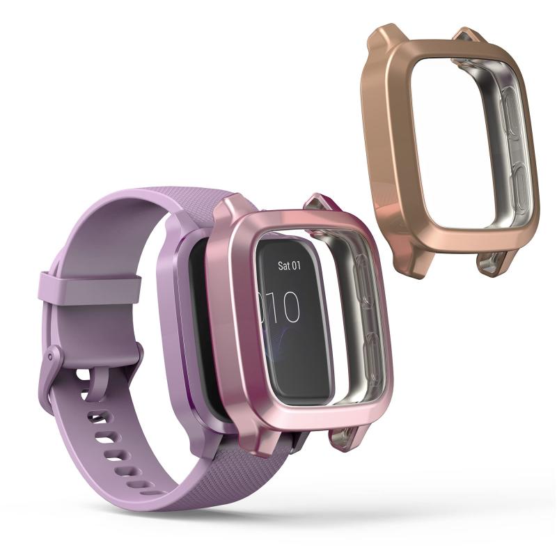 乐天商城 - kwmobile 2x ケース Garmin Venu Sq Music/Sq対応 カバー - フルカバー シリコン 耐衝撃 全体保護 透明/黒色