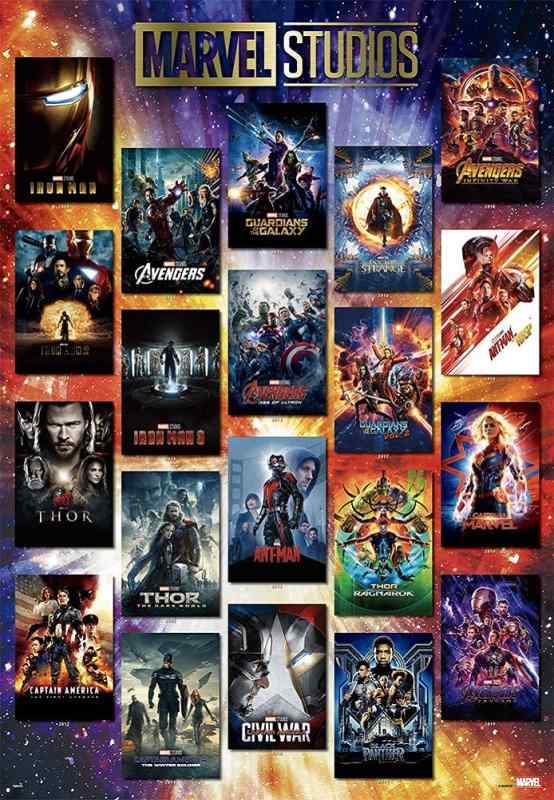 テンヨー(Tenyo) 【日本製】 1000ピース ジグソーパズル マーベル Movie Poster Collection MARVEL STUDIOS (51x73.5cm) R-1000-631 のり付き ヘラ付き サービスカード付き