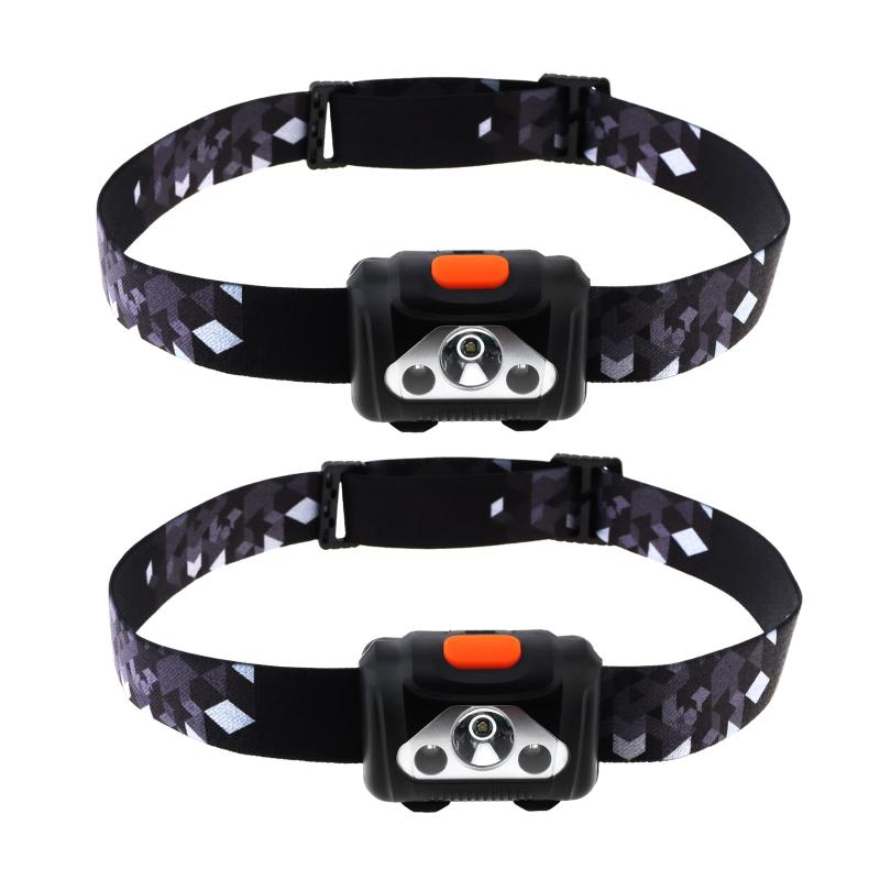SecurityIng ヘッドライト 250ルーメン LED ヘッドランプ 電池式 4つモード 赤ライト付き 単四電池に対応 IPX4防水 軽量 夜釣り 登山 キャンプ 作業 夜間照明 2個入り(電池は別売り)