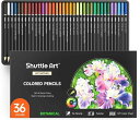 Shuttle Art 色鉛筆 36色セット 油性色鉛筆 カラーペン 大人の塗り絵 イラスト デザイン スケッチ 落書き ケース付き 子供 初心者 入園・入学お祝い プレゼント