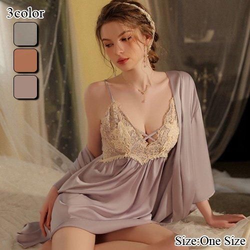 【ブラックフライデーx15%OFFクーポン】セクシー ランジェリー ベビードール 下着 ガウン クロス サテン ラグジュアリー レース 谷間 アイラッシュレース...