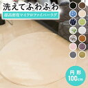 洗えるマイクロファイバーラグ 丸形 円形 100cm ラグマット カーペット 送料無料 引越し祝い