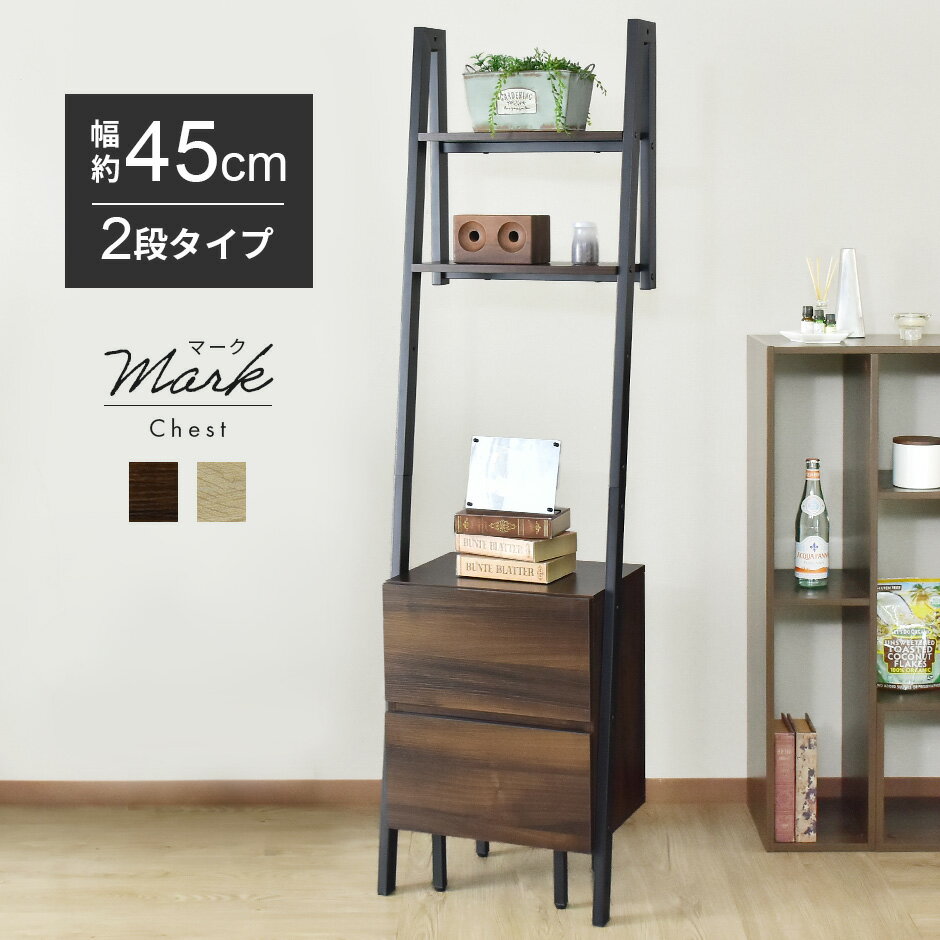 【先着5名様！40％OFFクーポン★9/4 20時~4h限定】 壁面収納 キャビネット オープンラック 幅44 収納 ラック 木製 リビング 収納 本棚 フリーラック 多目的 収納棚 おしゃれ 北欧 扉 棚 チェスト シェルフ ディスプレイラック リビング収納 マーク2段のサムネイル