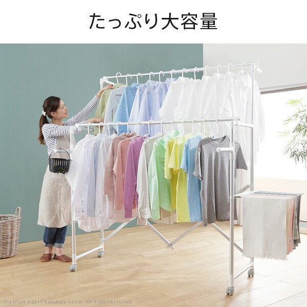 【ポイント5倍 7/25 0時- 7/26 2時】物干しスタンド 室内折りたたみ レギュラー幅85〜140cm 10年保証 キャスター 伸縮大量 多機能 室内物干し 洗濯 竿 布団 ハンガー 10年物干し 引越し祝い 母の日