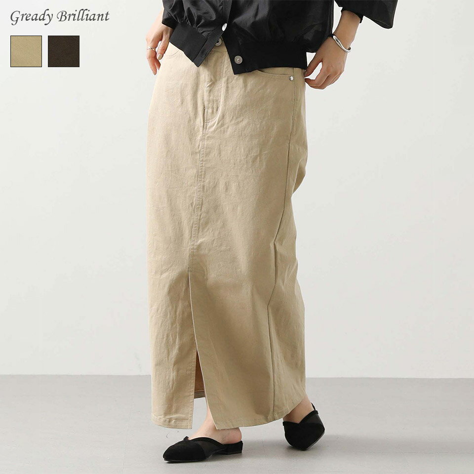 《ブラックフライデー特別価格》Gready Brilliant 【SALE 30%OFF】チノフロントスリットタイトスカート / グレディブリリアン