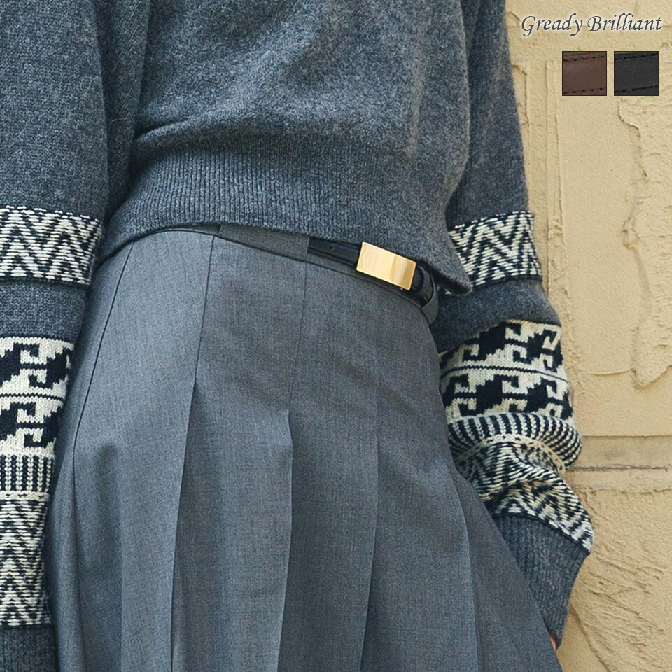 【《4時間限定》 最大20％OFF！スタートダッシュクーポン配布中！】グレディブリリアン プレートレザーベルト / Gready Brilliant