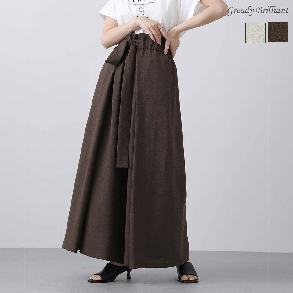 【《 24時間限定 》今だけ使えるお得なクーポン配布中 ＆ ポイント最大15倍還元キャンペーン『 7/20 (土) 00:00～23:59 』】【SALE 60%OFF】麻調HWタックワイドパンツのサムネイル