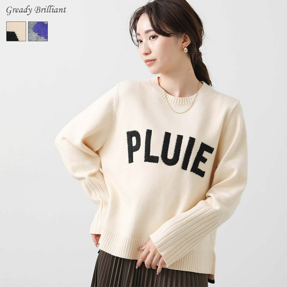 【《 24時間限定 》今だけ使える”3種類 ”クーポン配布中 ＆ ポイント最大15倍還元！『 11/20(水) 00:00〜23:59 』】PLUIE刺繍ロゴニットプルオーバーのサムネイル