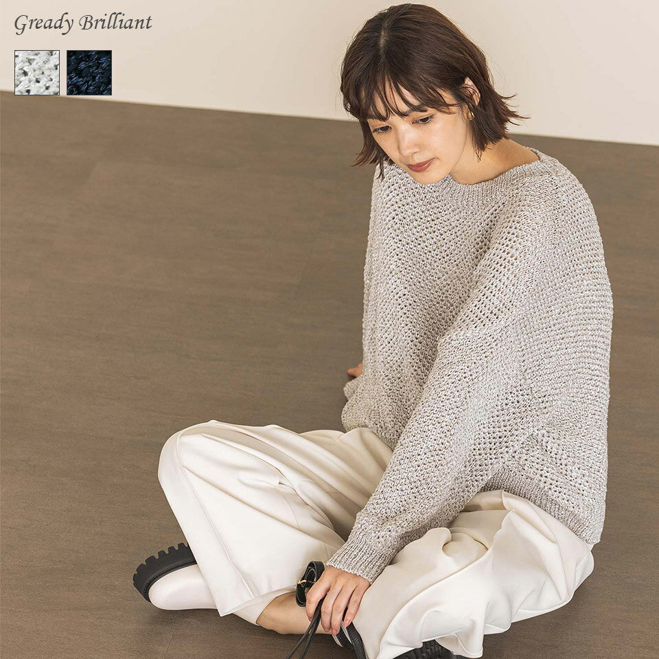 【《24時間限定》 今だけ使える"3種類"クーポン配布中 ＆ ポイント最大15倍キャンペーン『 9/20(金) 00:00〜23:59 』 】《 タイムセール特別価格 》【オンライン限定先行予約】【予約で10%OFF】＜ 9月中旬入荷 ＞　スパンコールメッシュプルオーバーのサムネイル