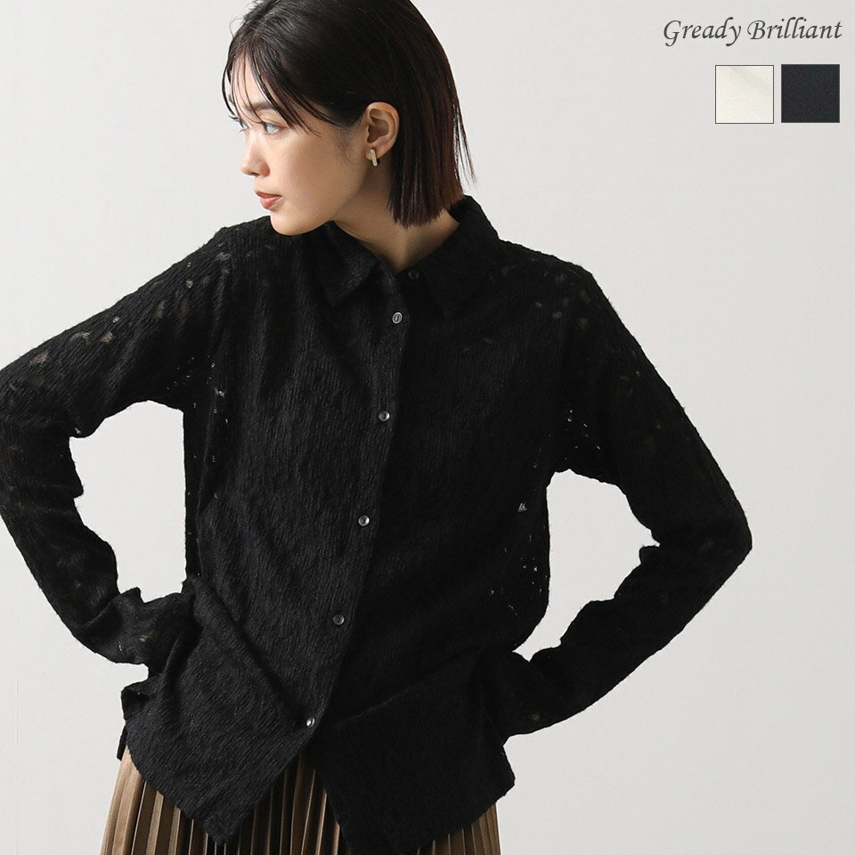 【 本日限定お得なクーポン配布中！】【SALE 40%OFF】グレディブリリアン 起毛フラワーレースシャツ/ Gready Brilliant