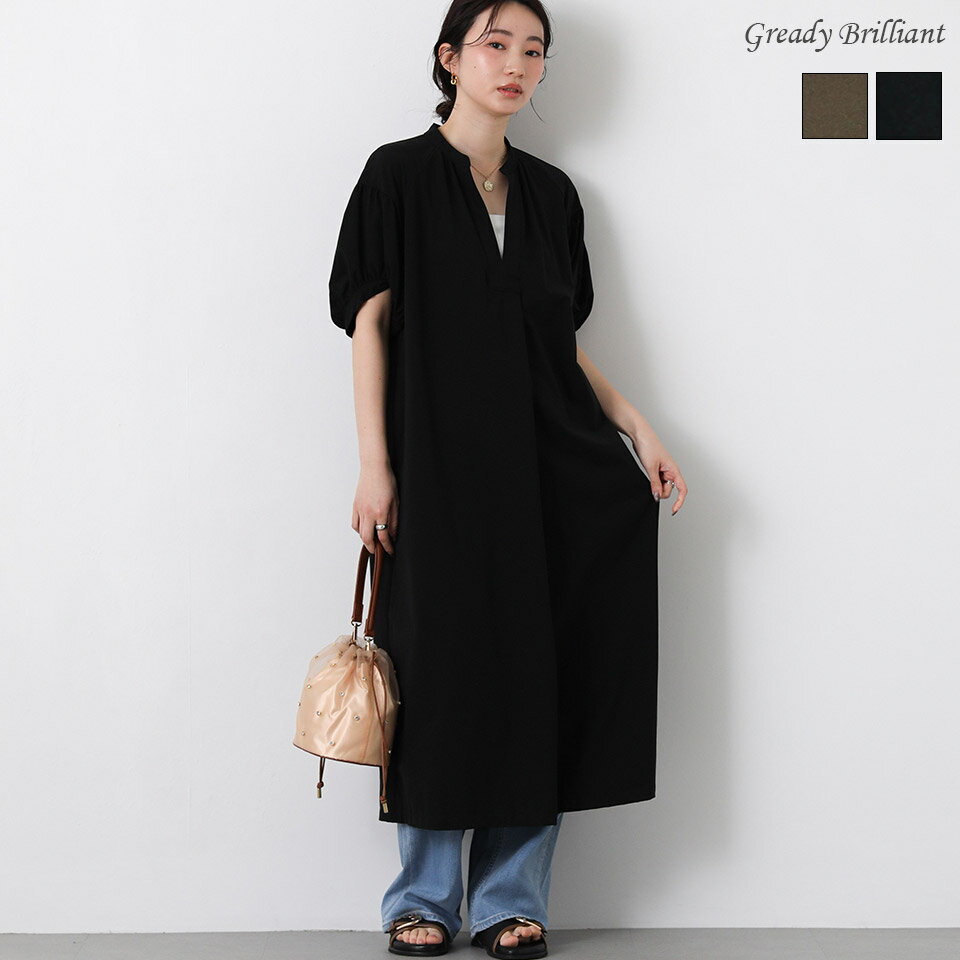 Rakuten - 【※本日限定※スペシャルクーポン配布中！】グレディブリリアン UV接触冷感バンドVネックパフワンピース