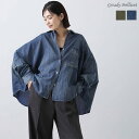 ドルマンデニム長袖シャツ