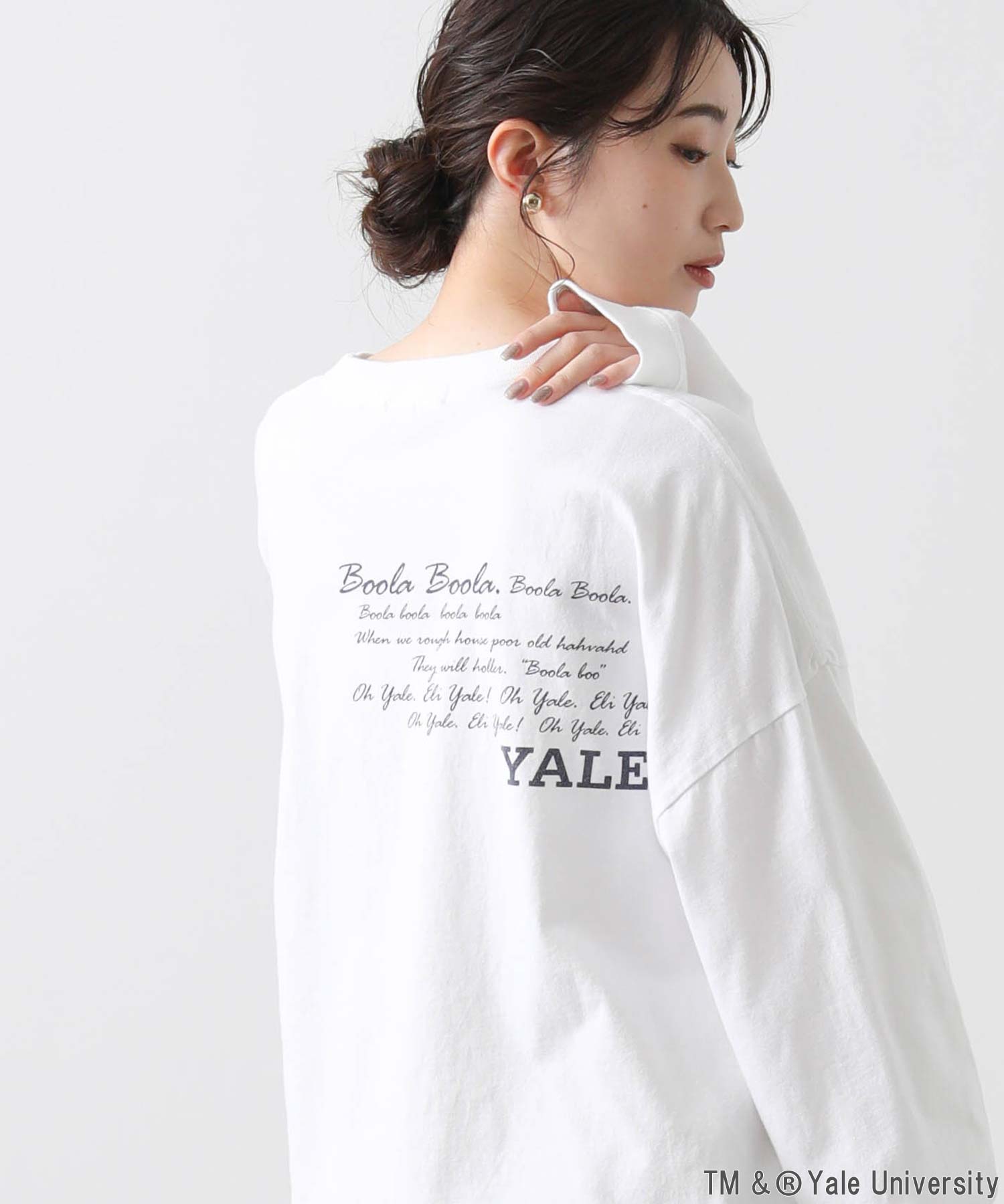 【《4時間限定》スタートダッシュ！最大20％OFFクーポン配布中 ＆ 全商品ポイント最大15倍キャンペーン開催！『 8/24 (日) 20:00〜23:59 』】YALEロゴロンT　ホワイトのサムネイル