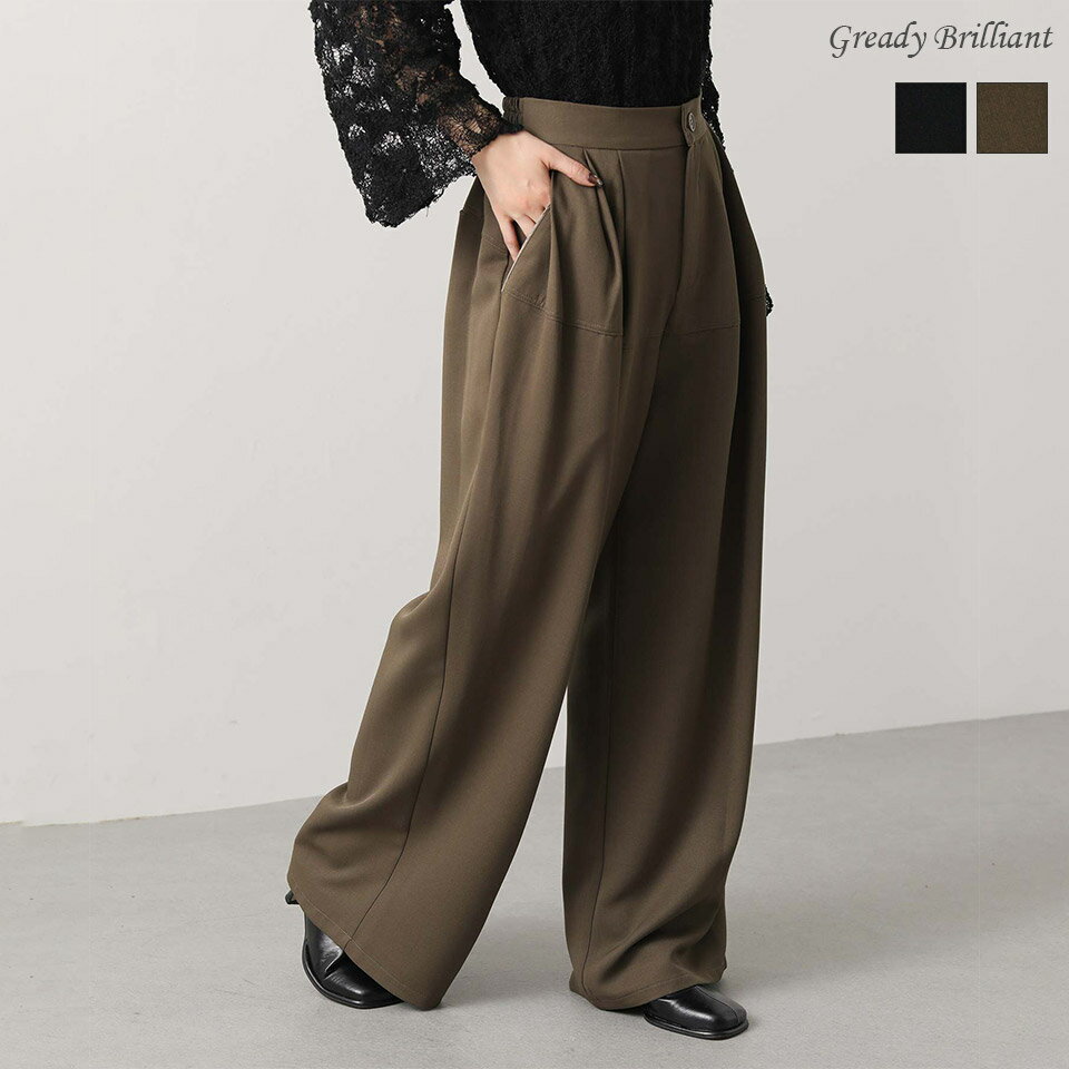 《ブラックフライデー特別価格》Gready Brilliant タックラウンド切替ワイドパンツ / グレディブリリアン