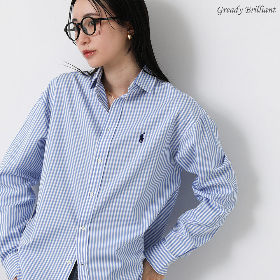 Rakuten - 【※本日限定※スペシャルクーポン配布中！】グレディブリリアン Polo Ralph Lauren ストライプシャツ ラルフローレン リラックスフィット 長袖 綿100% レディース きれいめ 大人 春 夏 / Gready Brilliant