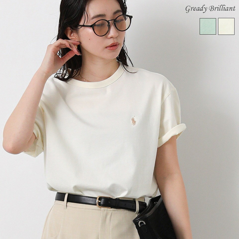 Rakuten - 【※本日限定※スペシャルクーポン配布中！】グレディブリリアン ラルフMIDフィットTシャツ Polo Ralph Lauren ラルフローレン クルーネック コットンジャージー ポニー刺繍 レディース 大人 春 夏 / Gready Brilliant