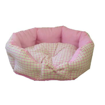 ペットベッド ピンク 猫用 超小型犬用 Mサイズ 45cm×40cm×14cm ふわふわリボン