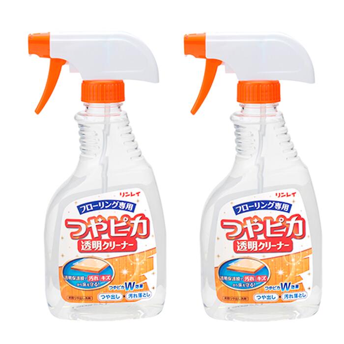 商品情報特長1●床の汚れ落としとつや出しがこれ1本で。主成分の新SRポリマーは汚れを溶かして浮き出させる効果があるので、布で軽く拭くだけで汚れをスッキリ落とします。更に、新SRポリマーがフローリングのツヤを引き出す透明皮膜を形成するため、使えば使うほど床がピカピカになります。特長2●ワックスを塗った床の普段のお手入れにも最適！リンレイの樹脂ワックスを塗ったフローリングの普段のお手入れに最適。ワックス膜表面に付着した汚れをとり、さらに細かいキズを修復して皮膜を長持ちさせる効果があります。製品情報■品名　床用合成洗剤■用途　フローリング床（樹脂塗装された木製の床）■液性　弱アルカリ性■成分　界面活性剤（13％陰イオン系）、溶剤■正味量　500ml■使用料の目安　1m2当たり約12回噴射つやピカ透明クリーナー　フローリング専用　床用つや出し洗剤　つや出しと汚れ落としのダブル効果　500ml　リンレイ フローリングのつや出し、汚れ落としに 5