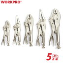 【10％OFF】WORKPRO プライヤー セット 5本 グリップ ロッキングプライヤー 日曜大工 整備 メンテナンス プライヤ 大工工具 締め付け【送料無料】 ロッキング プライヤー バイス プライヤーペンチ 曲線あご 切削加工 鈑金 溶接 固定 締付 工具 DIY 曲線あご ロングノーズ