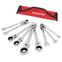 【10％OFF】WORKPRO フレックスラチェットレンチ セット 首振り 8～19mm 72ギア 9本組 収納袋付き 高品質 送料無料 スパナ セット タイヤ交換 組み立て メンテナンス いじり DIY ラチェットレンチ ラチェット コンビネーションレンチ プレゼント 父の日 ギフト 自動車 修理用