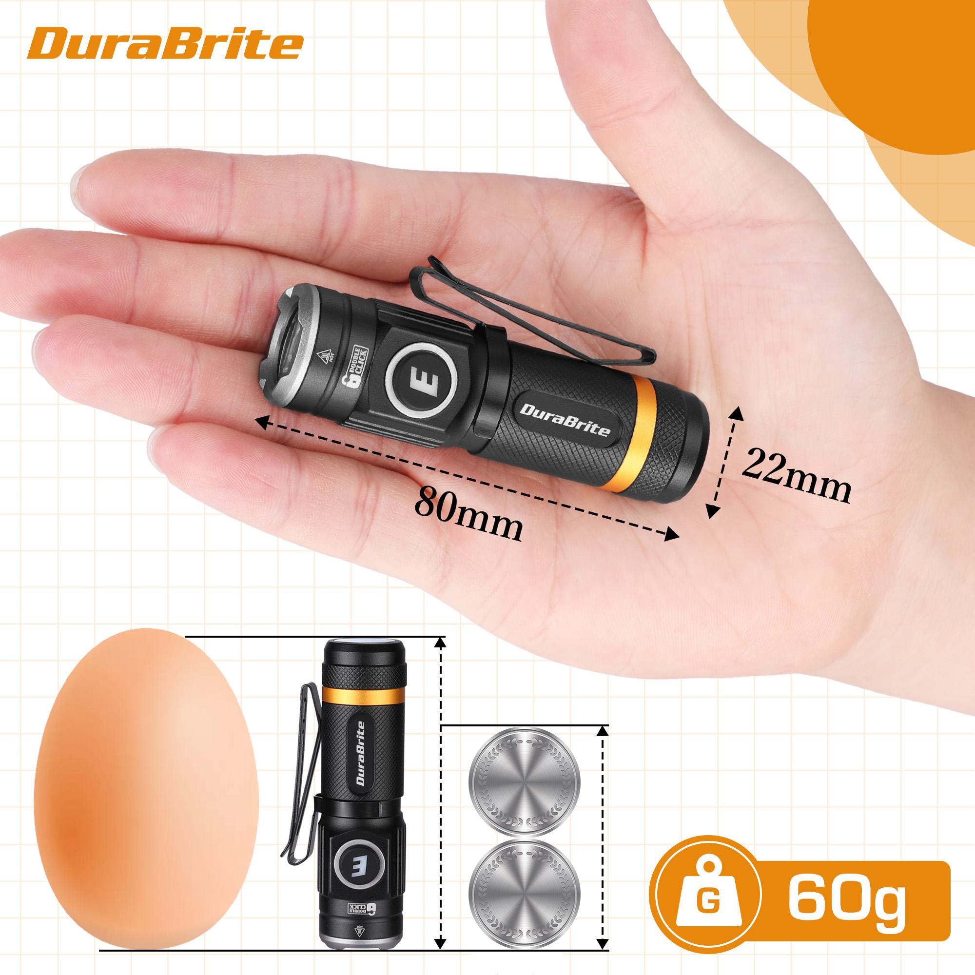 DuraBrite 懐中電灯 ハンディライト LEDライト 500ルーメン 超高輝度 4段階調光 マグネット付 アルミ合金製材質 Type-C USB充電式 アウトドア 防災 停電対策 キャンプ 散歩 点検 greatstarofficial-10000408 Greatstar Official サンプル画像3